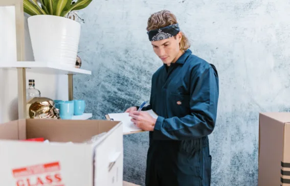 man holding pen notepad writing moving homes quantum vice